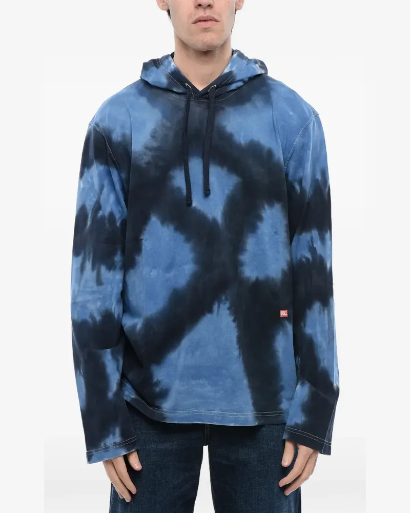 Diesel tie-dye effect hoodie - Blau Blau
