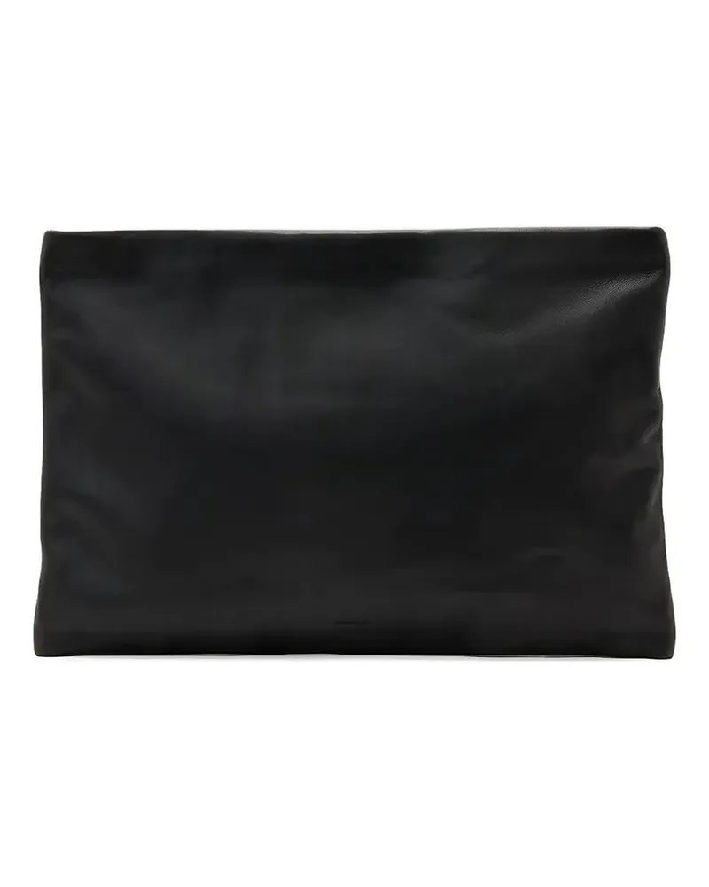 AllSaints logo-debossed leather clutch bag - Schwarz Schwarz