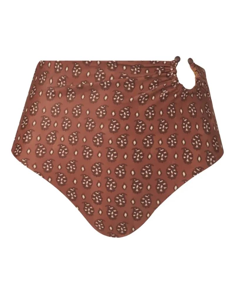 Johanna Ortiz Taita Bikinihöschen mit Paisley-Print - Braun Braun