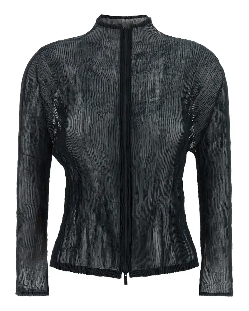 Issey Miyake Chiffon Twist 1 Sweatshirt mit Reißverschluss - Schwarz Schwarz