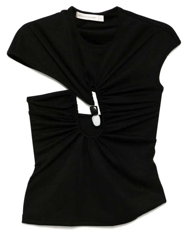 Christopher Esber Helix Crystal T-Shirt - Schwarz Schwarz