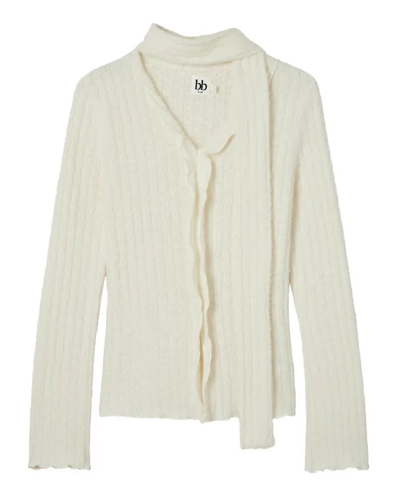 b+ab ribbed scarf sweater - Nude Nude