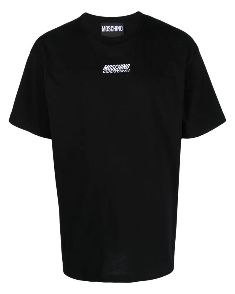 Moschino T-Shirt mit Logo-Stickerei Schwarz