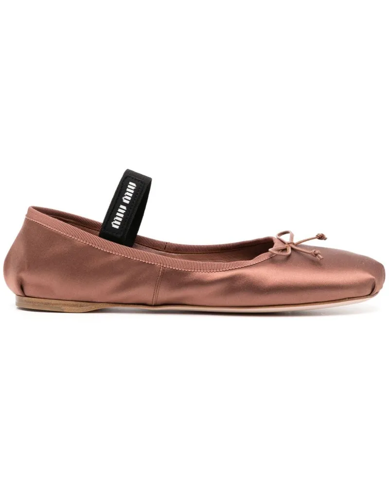 Miu Miu satin ballerina shoes - Braun Braun