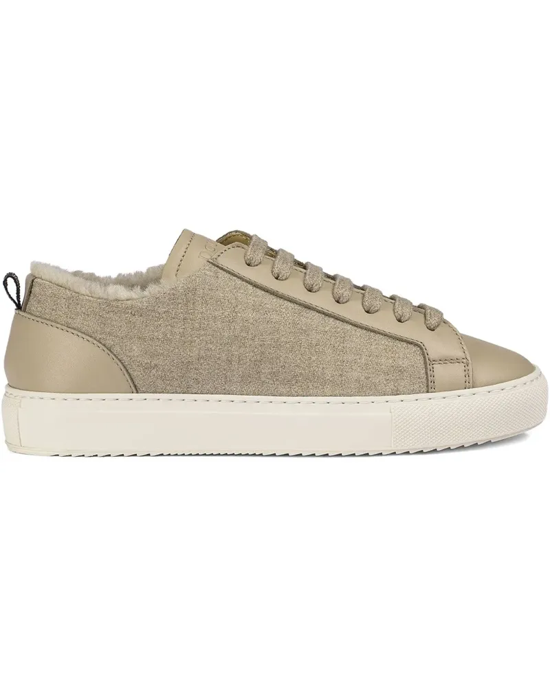 Doucal´s lace-up leather sneakers - Nude Nude