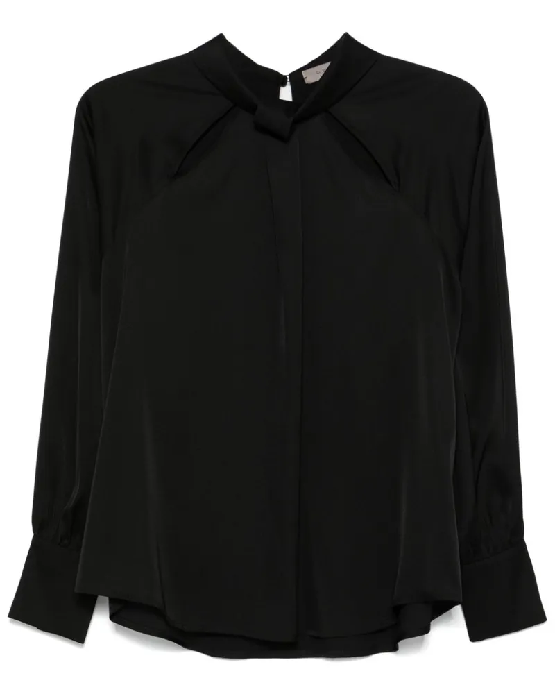 D.EXTERIOR Klassische Satinbluse - Schwarz Schwarz