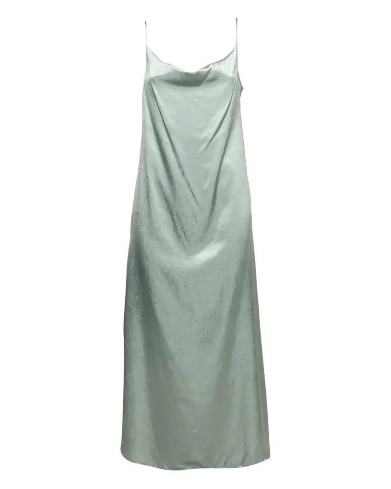 Max Mara Maxikleid aus Satin mit Riemen - Grau Grau