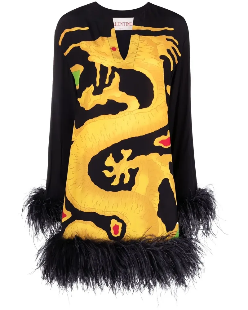Valentino Garavani Kleid mit Print - Schwarz Schwarz