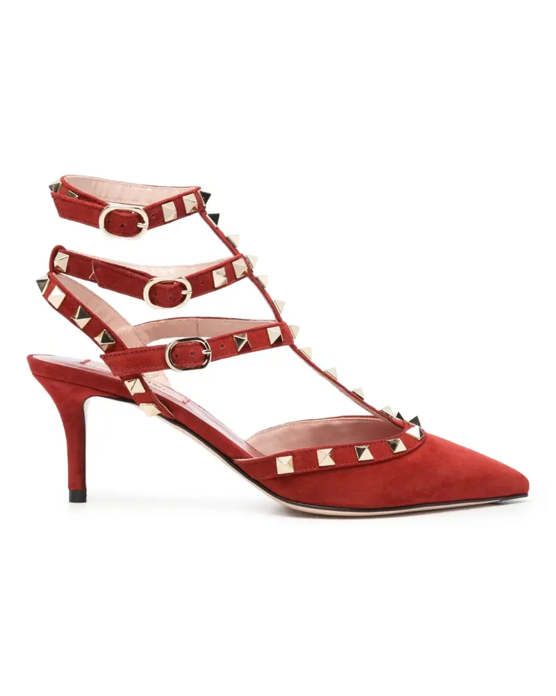 Valentino Garavani Rockstud Pumps aus Wildleder - Rot Rot