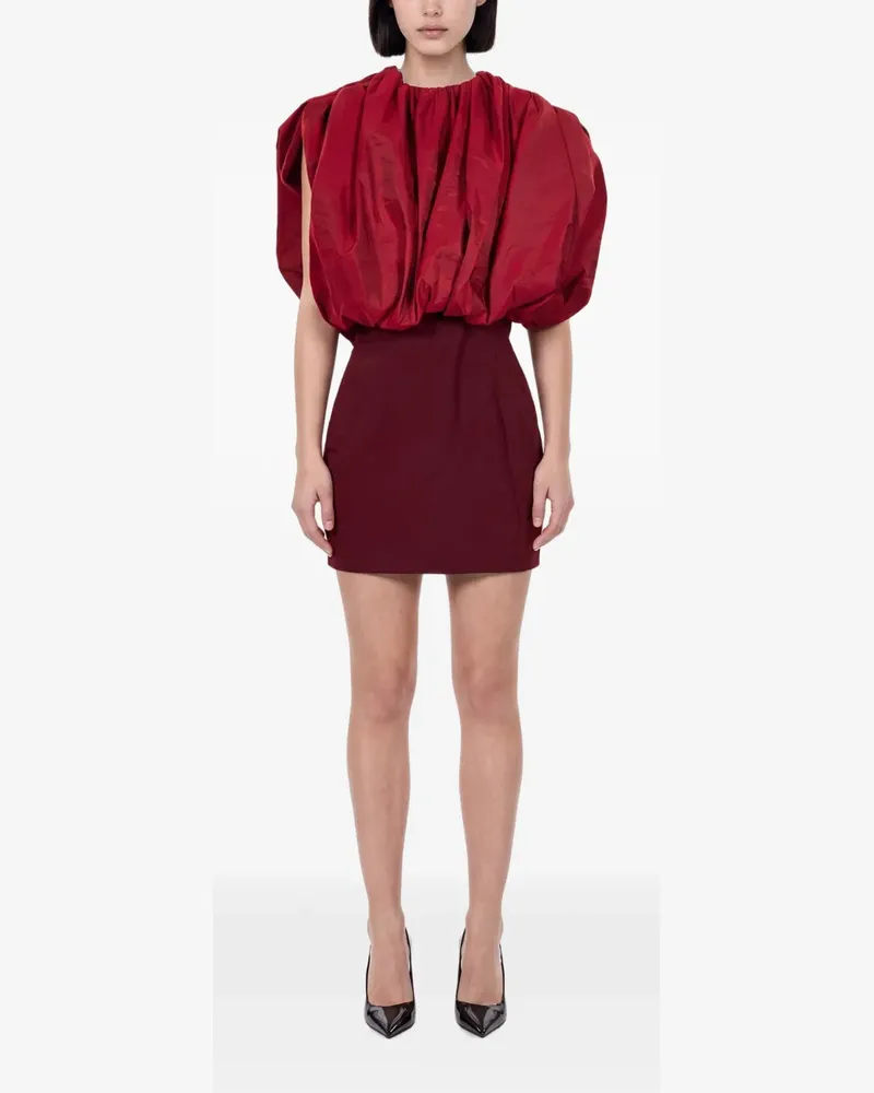 Magda Butrym mini balloon-sleeve gathered dress - Rot Rot