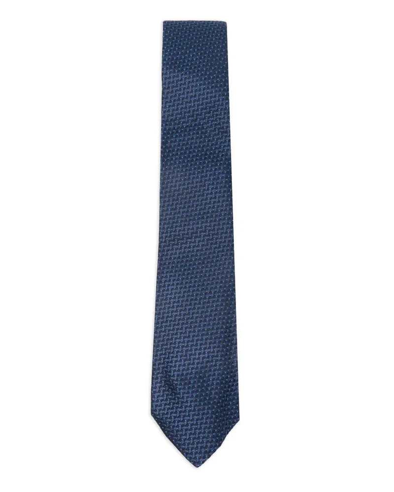 Canali Gemusterte Krawatte - Blau Blau