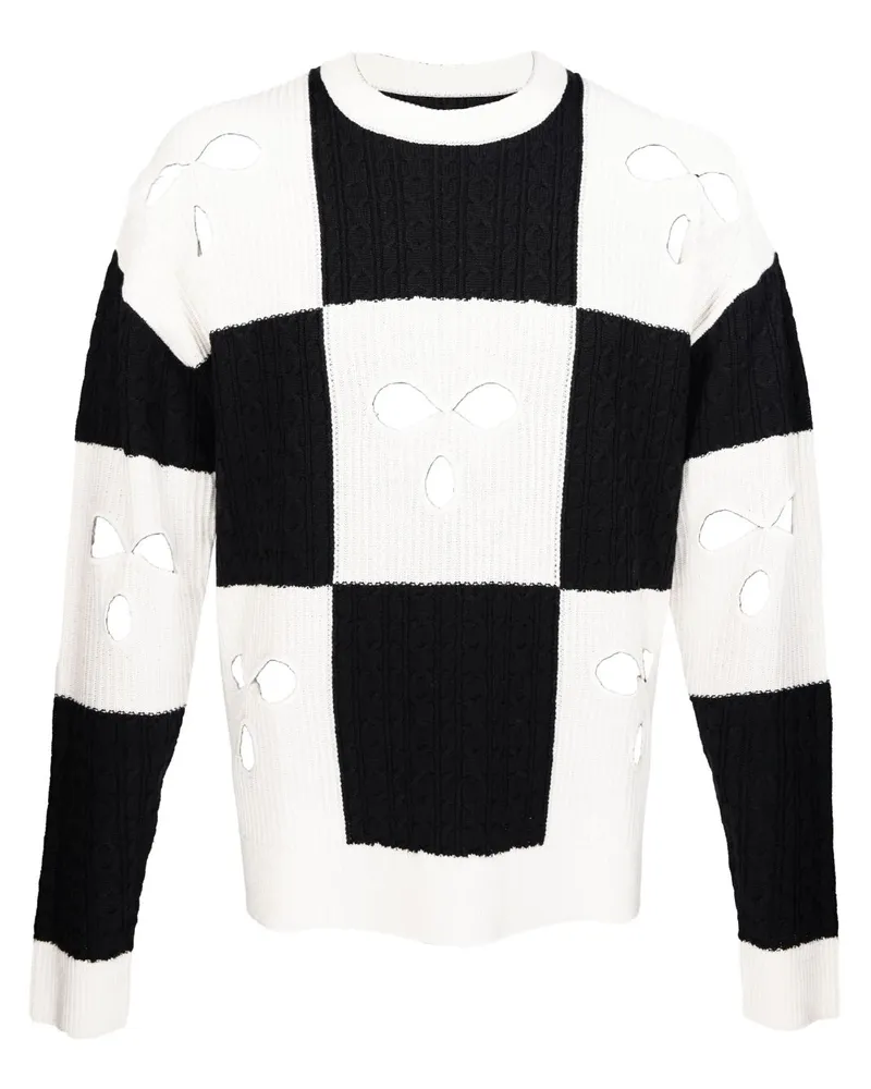 Mostly Heard Rarely Seen Karierter Pullover mit Cut-Out - Schwarz Schwarz