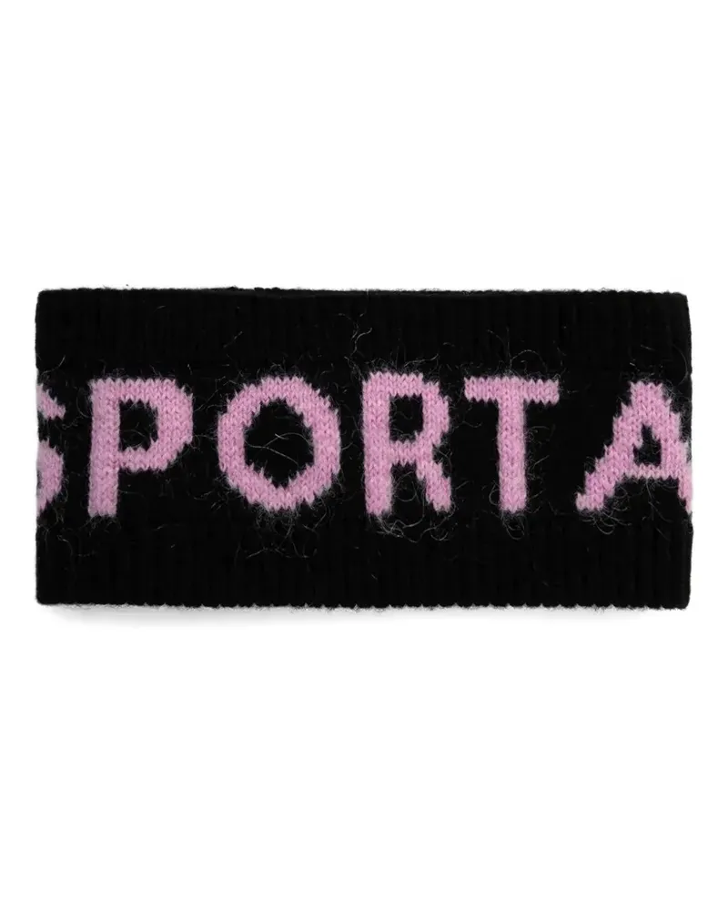 Sportalm logo-intarsia knitted headband - Schwarz Schwarz