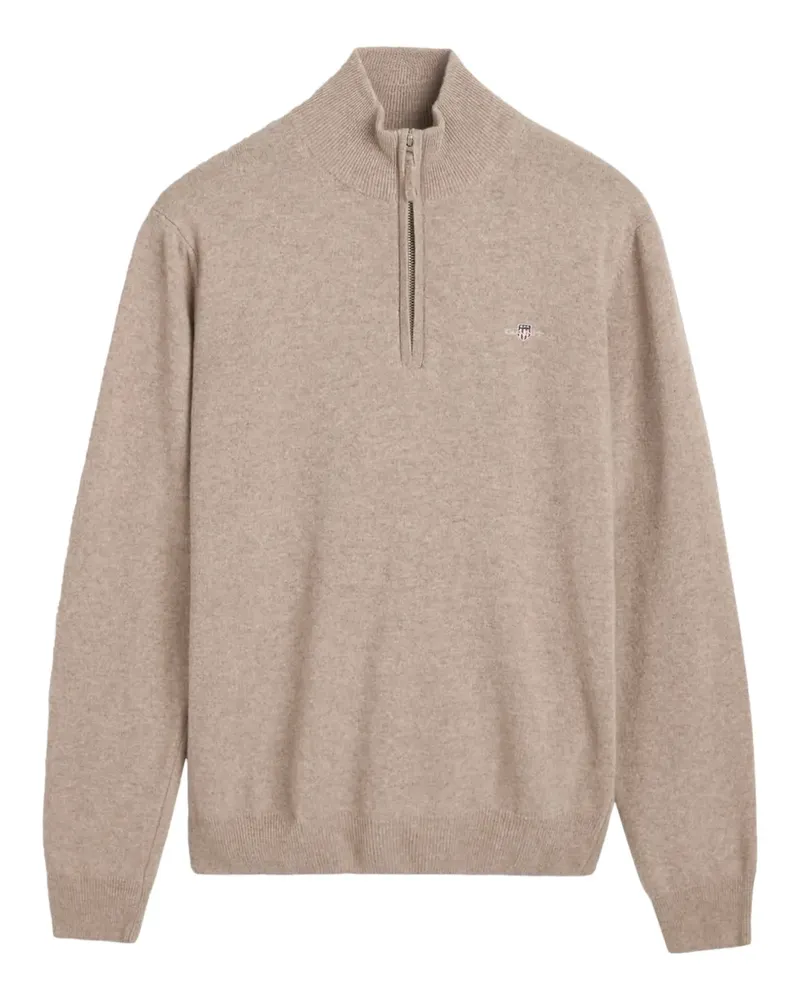 Gant Pullover mit kurzem Reißverschluss - Nude Nude