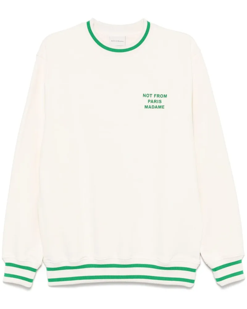Drôle de Monsieur Le Slogan Sport Sweatshirt - Weiß Weiß