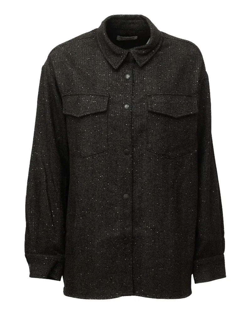 MC2 Saint Barth Cambry Hemdjacke mit Fischgrätenmuster - Braun Braun
