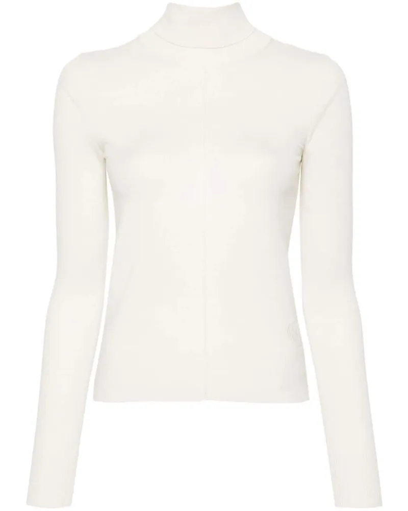 Chloé Rollkragenpullover mit Logo-Stickerei - Weiß Weiß