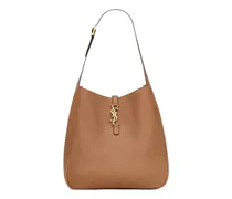Große LE 5 À 7 Schultertasche mit Logo-Schild - Braun
