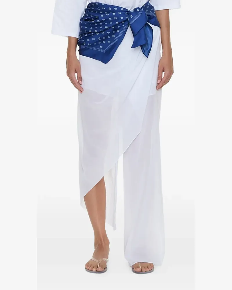 Christopher Esber draped skirt-overlay trousers - Weiß Weiß