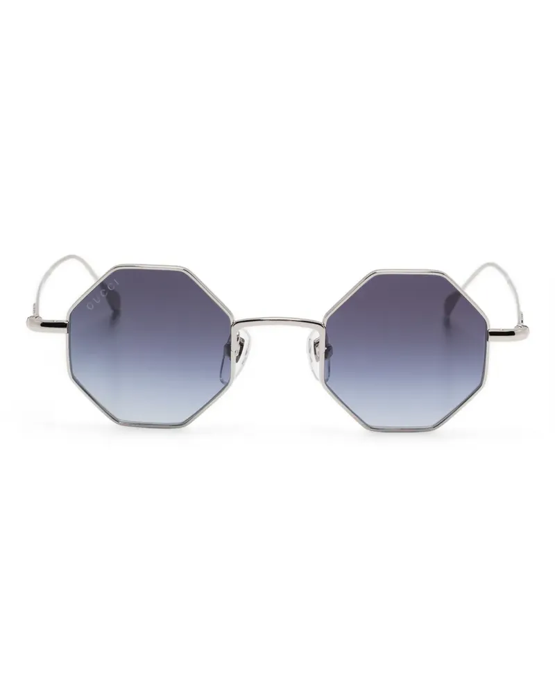 Gucci Sonnenbrille mit geometrischem Gestell - Silber Silber