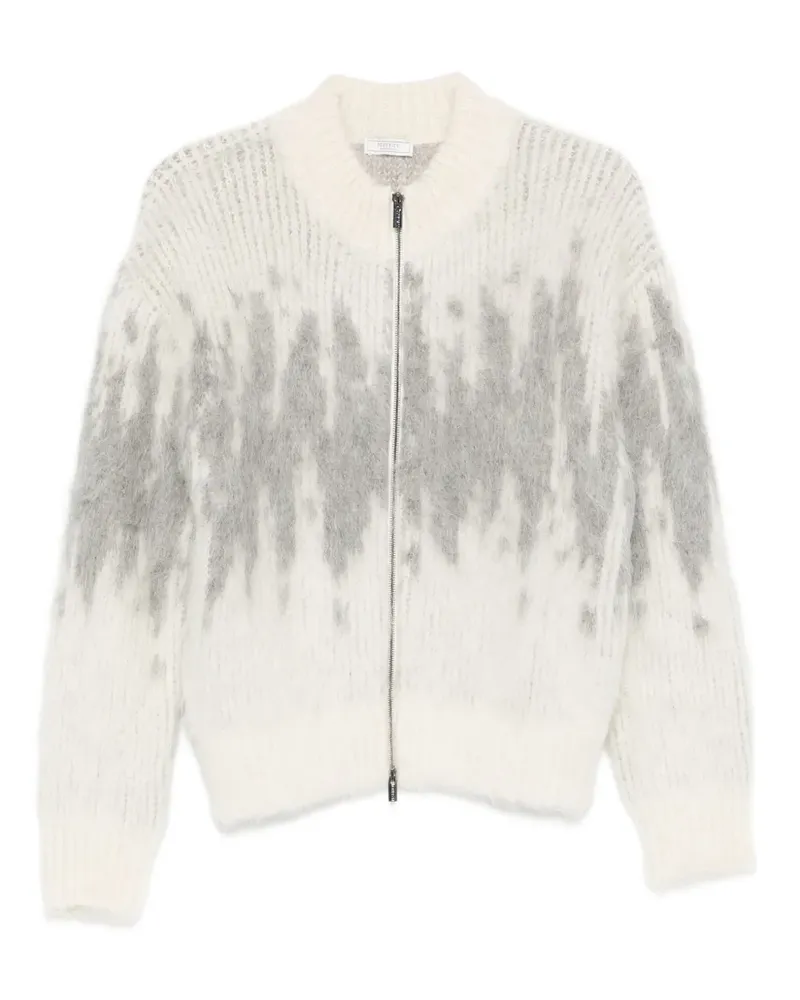 Peserico zip pattern cardigan - Grau Grau