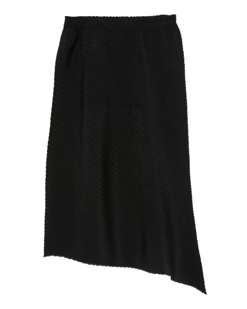 Issey Miyake pleated asymmetric midi skirt - Schwarz Schwarz