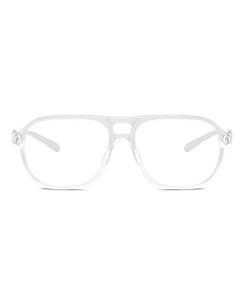 Diesel Pilotenbrille mit Logo-Schild - Weiß Weiß