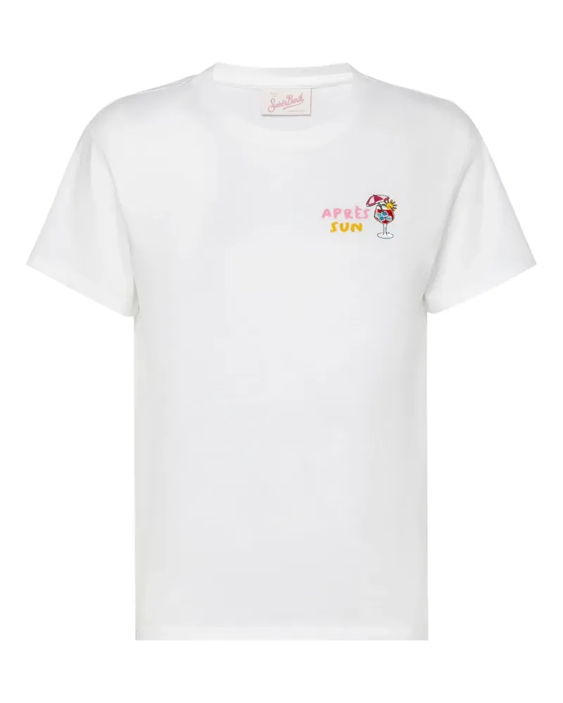 MC2 Saint Barth Emilie T-Shirt mit Cocktailverzierung - Weiß Weiß