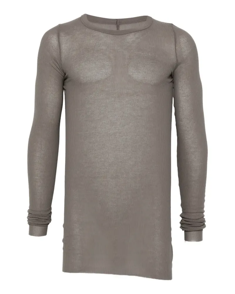 Rick Owens Geripptes Langarmshirt - Grau Grau