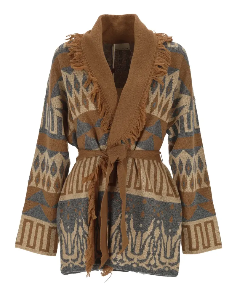 Pennyblack geometric-pattern fringed cardigan - Braun Braun