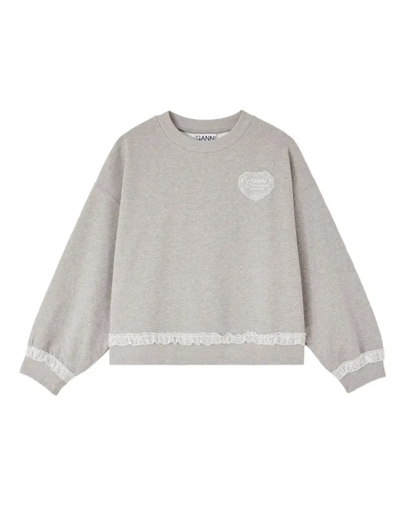 Ganni Isoli lace-trim sweater - Grau Grau