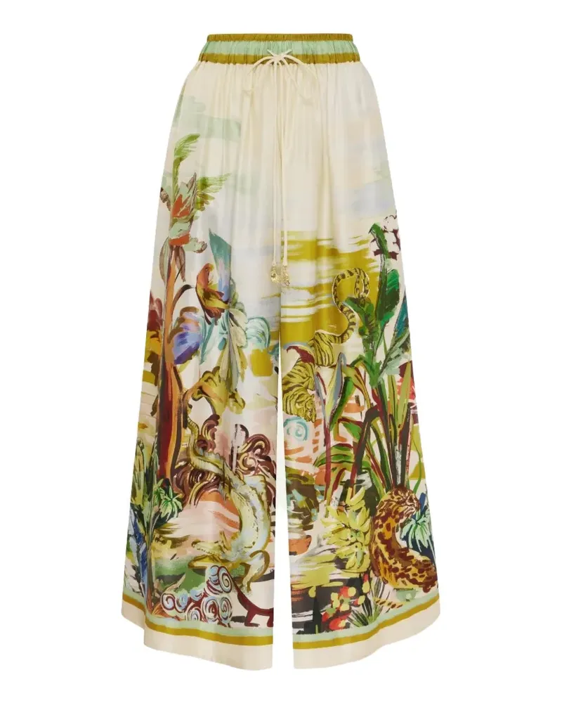 ALEMAIS Jungle Boogie silk trousers - Nude Nude