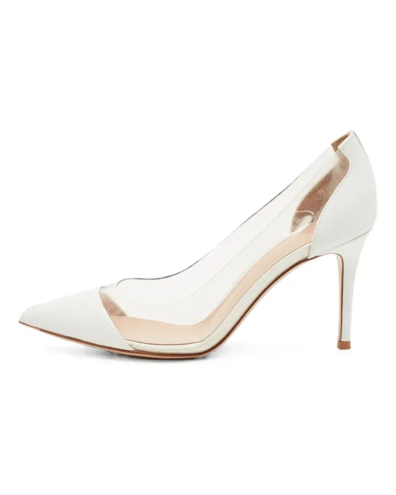 Gianvito Rossi Plexi panelled heeled pumps - Weiß Weiß