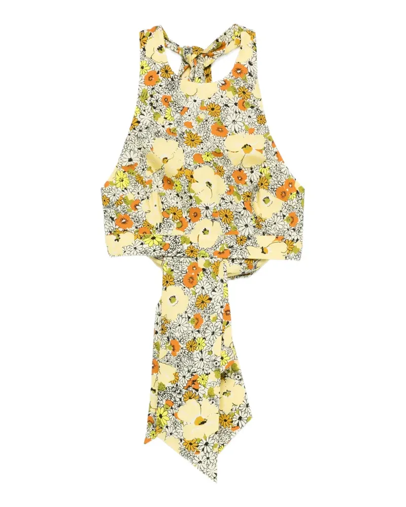 ALEMAIS Orange Blossom floral-tie top - Gelb Gelb