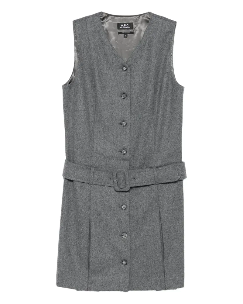 A.P.C. Kleid mit Gürtel - Grau Grau