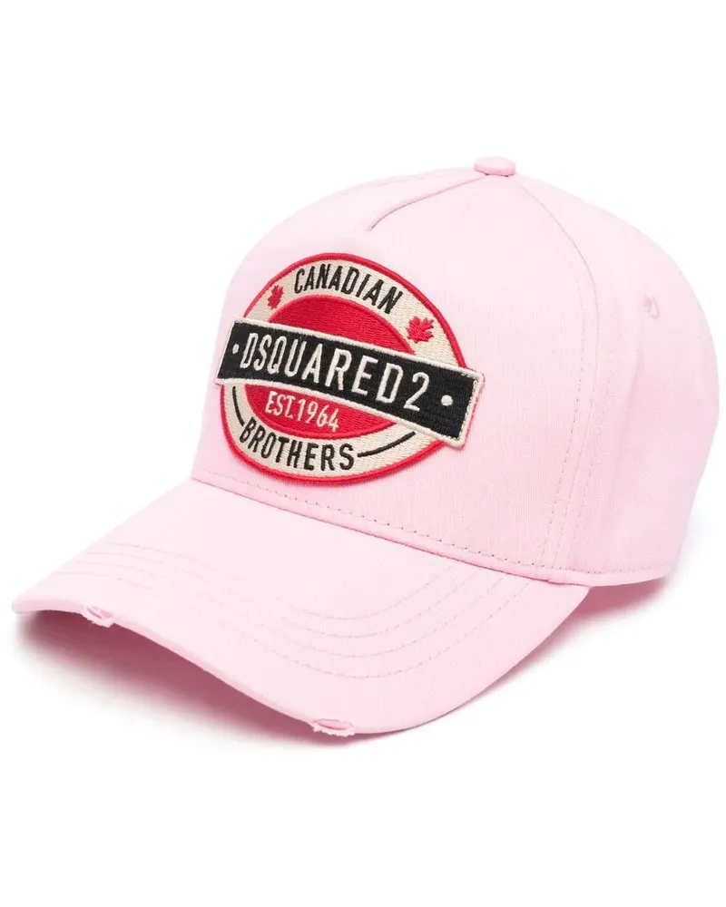 Dsquared2 Baseballkappe in Distressed-Optik - Rosa Rosa