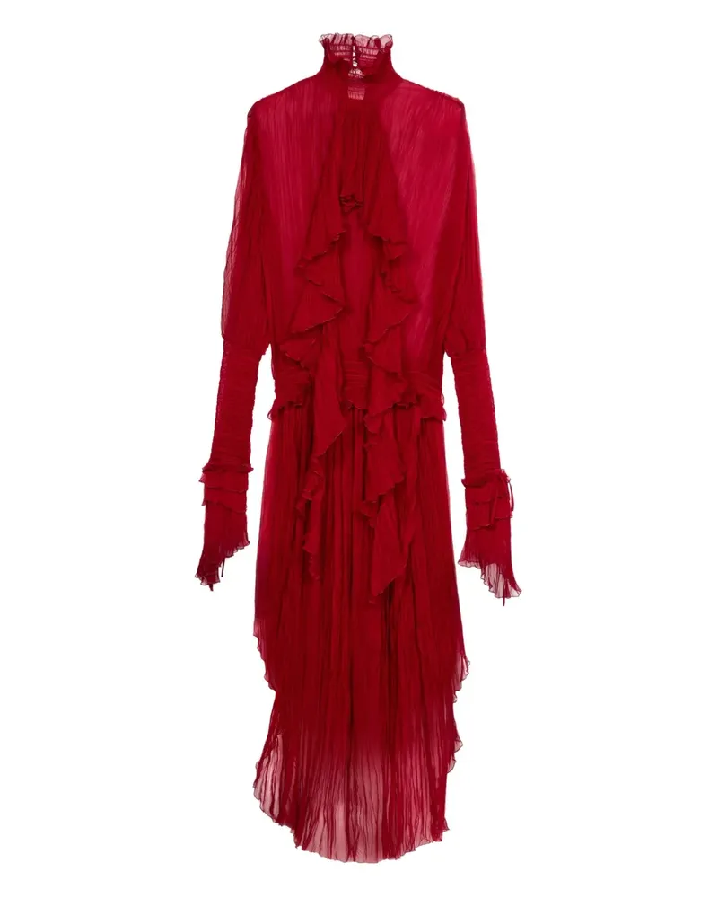 Blumarine Maxikleid mit Rüschen - Rot Rot