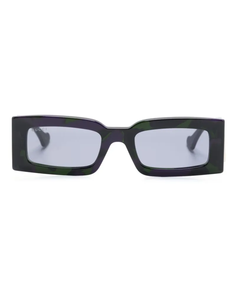 Gucci Eckige Sonnenbrille mit Logo-Schild - Violett Violett