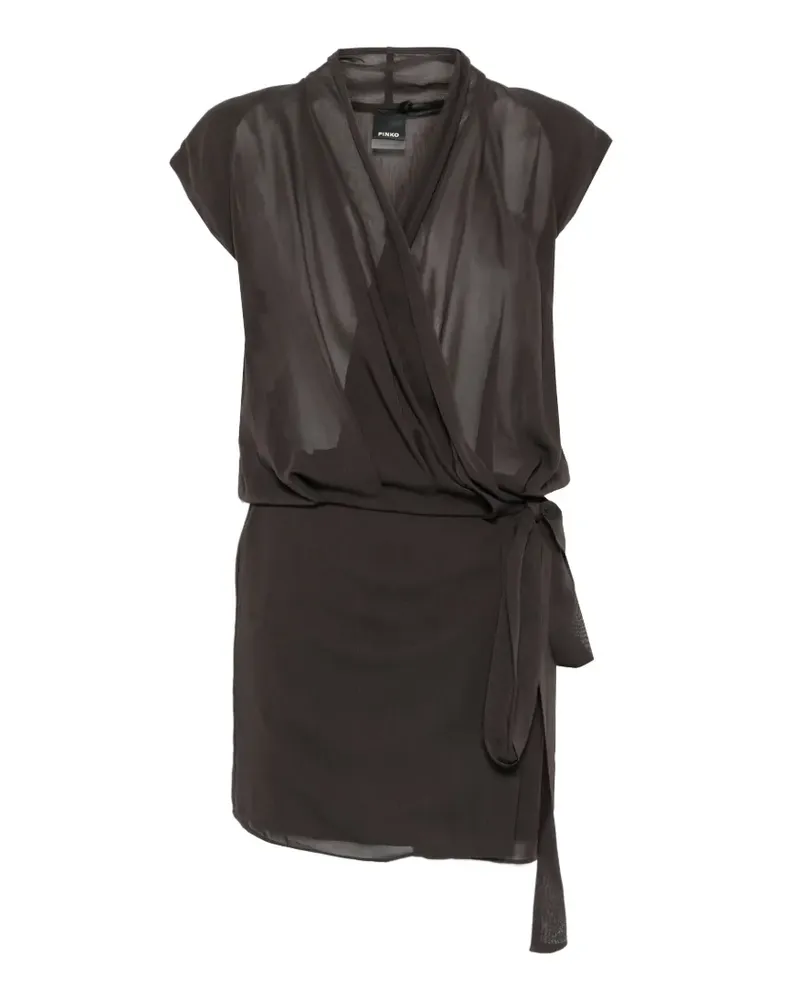 Pinko Ardola draped tie-fastening mini dress - Braun Braun