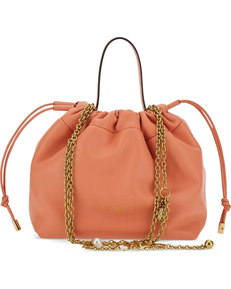 Chloé drawstring chain-link tote bag - Orange Orange