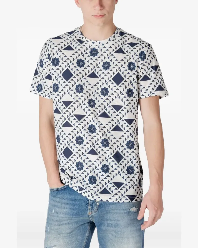 Antony Morato geometric-print cotton T-shirt - Nude Nude