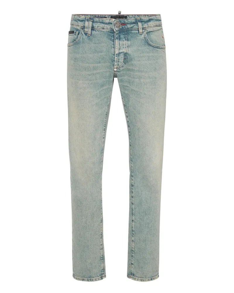 Philipp Plein Jeans mit Logo-Patch - Blau Blau