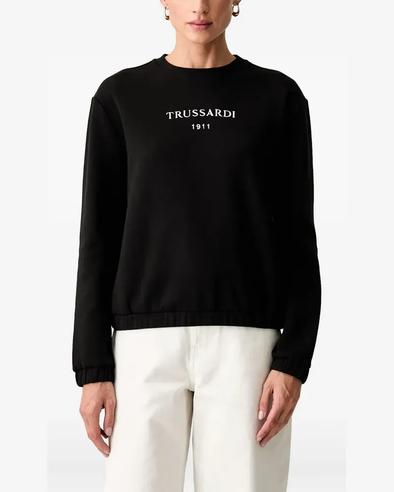 Trussardi logo-embroidered sweatshirt - Schwarz Schwarz