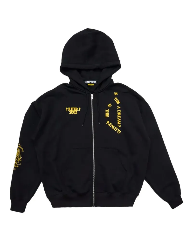 Iuter full-zip printed hoodie - Schwarz Schwarz