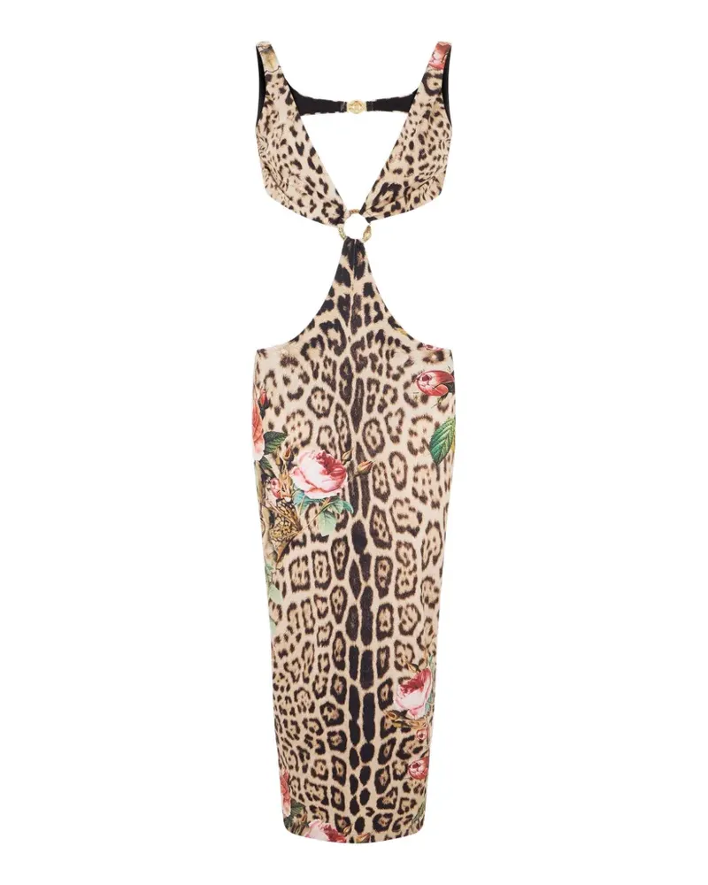Roberto Cavalli Midikleid mit Leoparden-Print - Nude Nude