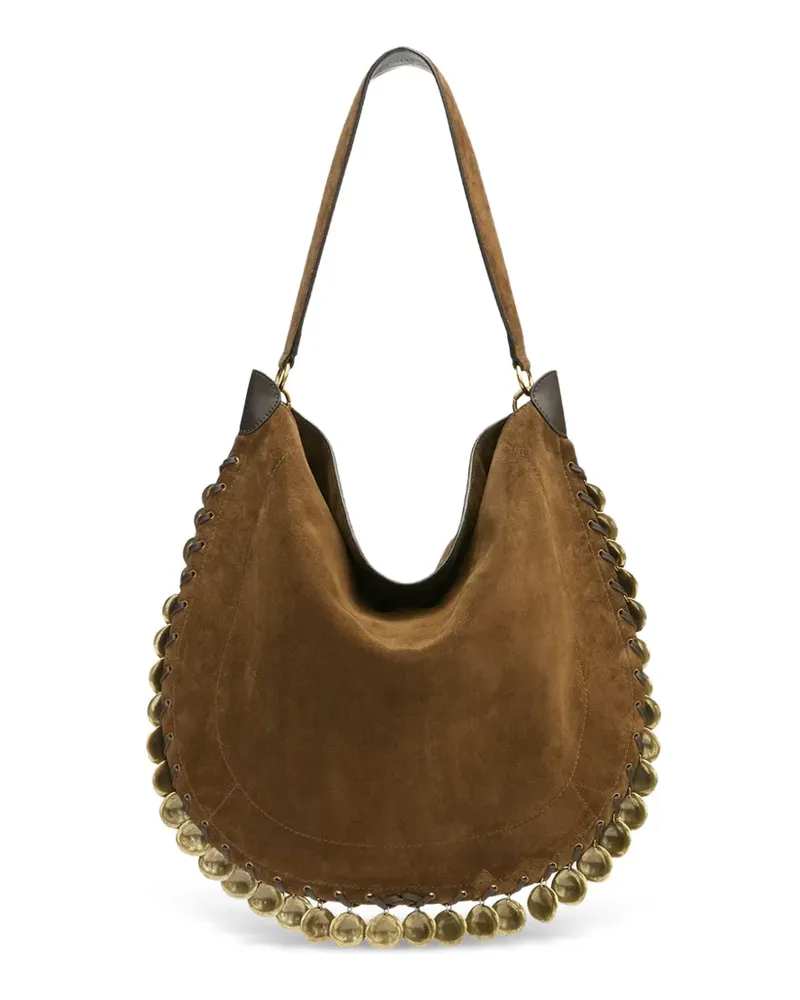 Isabel Marant Oskan Hobo Soft Schultertasche mit geflochtenem Medaillon - Braun Braun