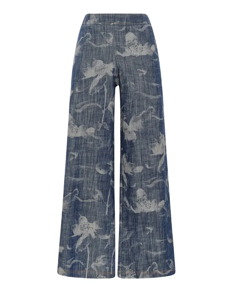 Maliparmi Hose mit Blumen-Print - Blau Blau