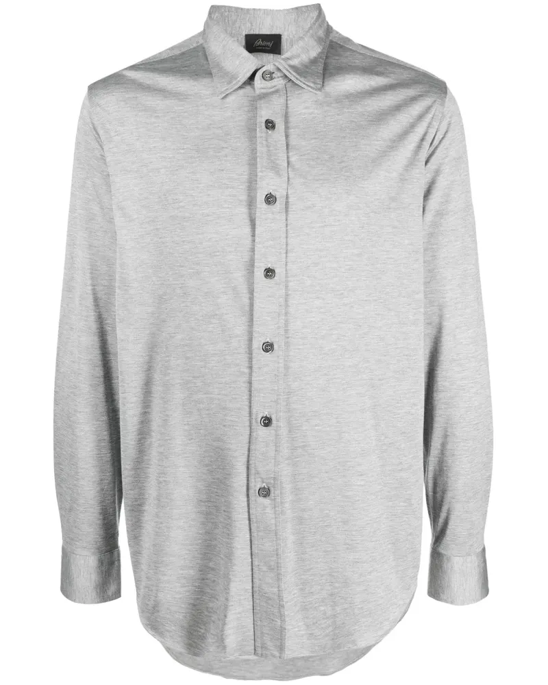 Brioni Meliertes Hemd - Grau Grau