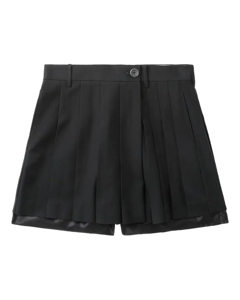 Helmut Lang Hosenrock mit Falten - Schwarz Schwarz