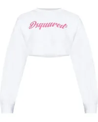 Dsquared2 Cropped-Sweatshirt mit Logo-Print Weiß